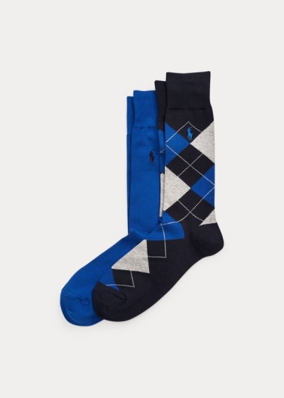 Men's Polo Ralph Lauren Argyle & Solid 2-Pack Socks | 897130SWF